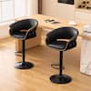 Front. KERDOM - Adjustable Height Bar Chair 1pc, High Dinning Chair PU Leather Swivel Barstool, Airlift Tall Counter Height for Kitchen - Black.