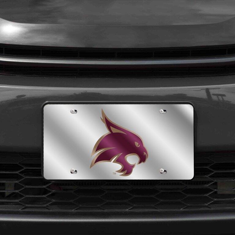Alt View 1. Rico Industries - Texas State Bobcats Mirrored Laser Cut License Plate Laser Tag - Multi.