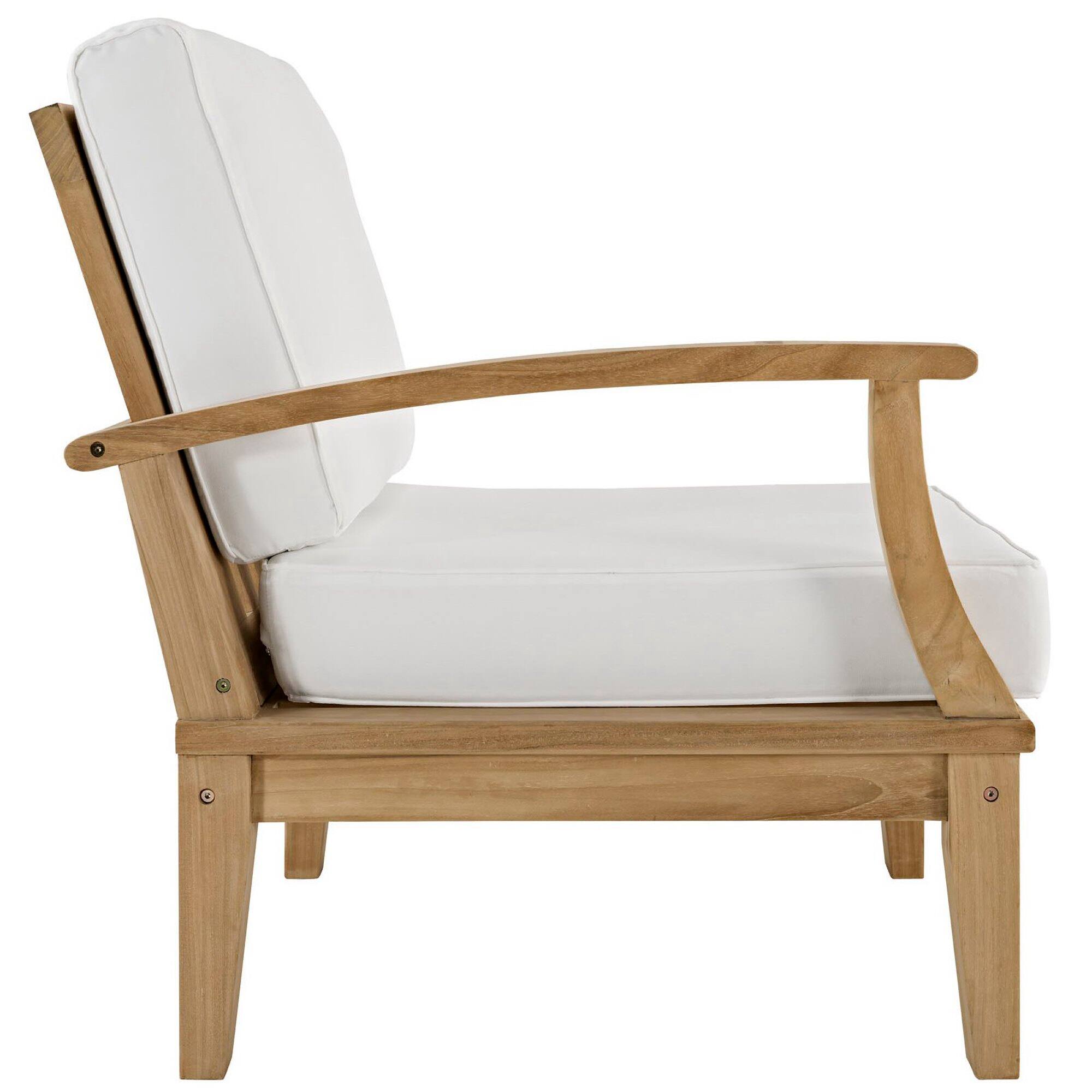 Alt View 1. Modway - Marina 2 Piece Outdoor Patio Teak Set by Modway - Natural White.