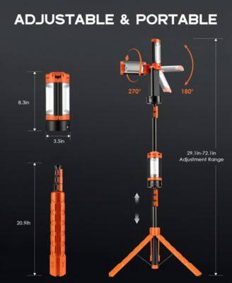 ADJUSTABLE & PORTABLE

270° 180°

8.3in 3.5in

29.1in-72.1in Adjustment Range

20.9h