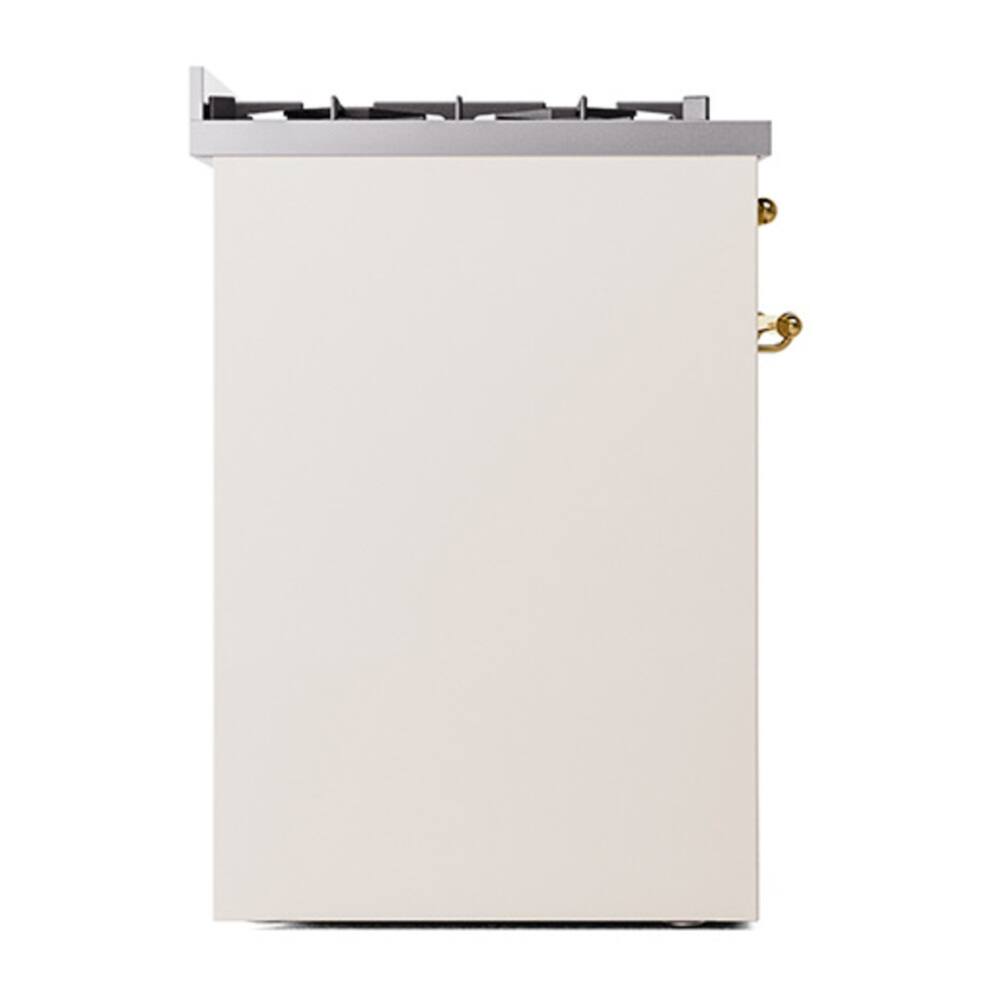 Alt View 9. ILVE - ILVE Nostalgie II 30 inch Dual Fuel Range with 5 Burners (Liquid Propane, Antique White, Brass Trim) - Antique White.