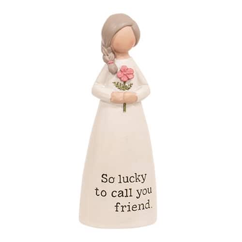 BreeBe - Lucky to Call You Friend Mini Resin Angel - Ivory