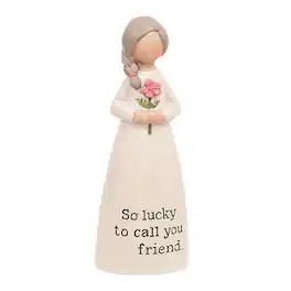 BreeBe - Lucky to Call You Friend Mini Resin Angel - Ivory