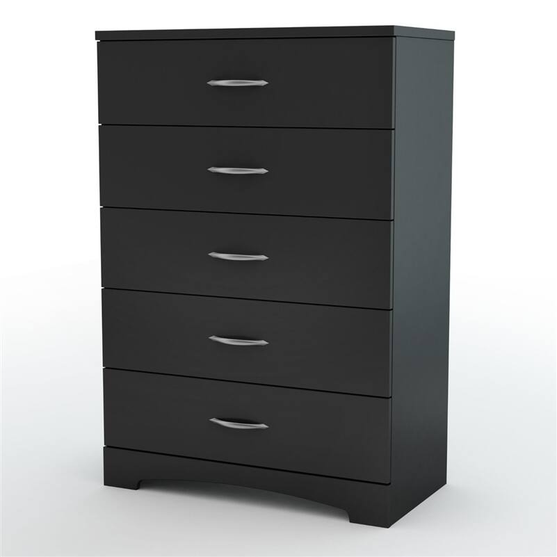 Hivvago - Modern 5-Drawer Chest - Black