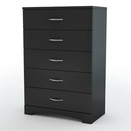 Front. Hivvago - Hivvago Modern 5-Drawer Chest - Black.