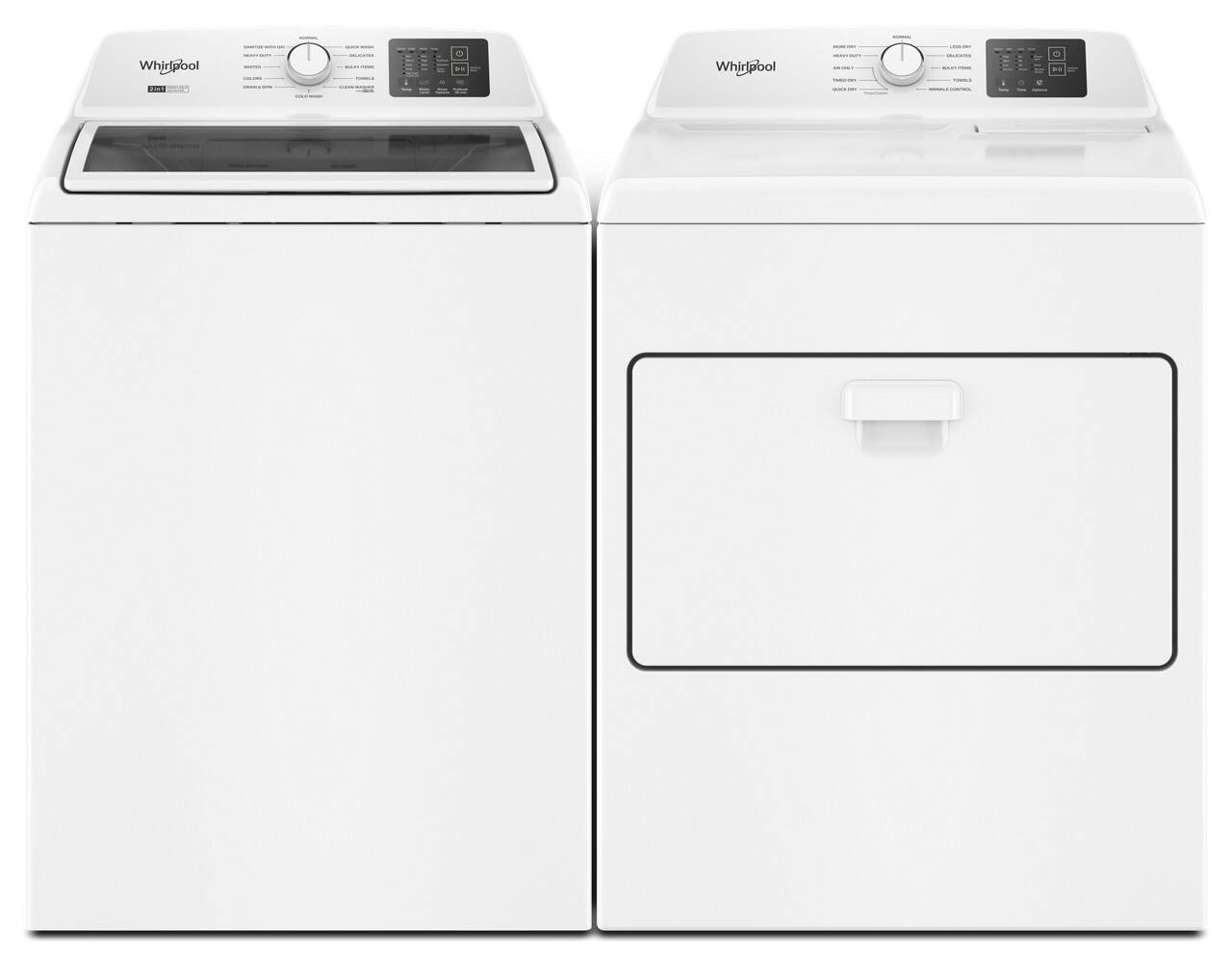 Whirlpool

NORMAL
HEAVY DUTY
DRYER
DELICATES
BLACK TOWELS
TOWELS
TOWELS
BULKY LOAD
COLORS
COLORS
COLORS
BULKY LOAD
BULKY LOAD
BULKY LOAD
ENERGY STAR
ENERGY STAR

Whirlpool

NORMAL
HEAVY DUTY
DRYER
DELICATES
BLACK TOWELS
TOWELS
TOWELS
BULKY LOAD
ENERGY STAR