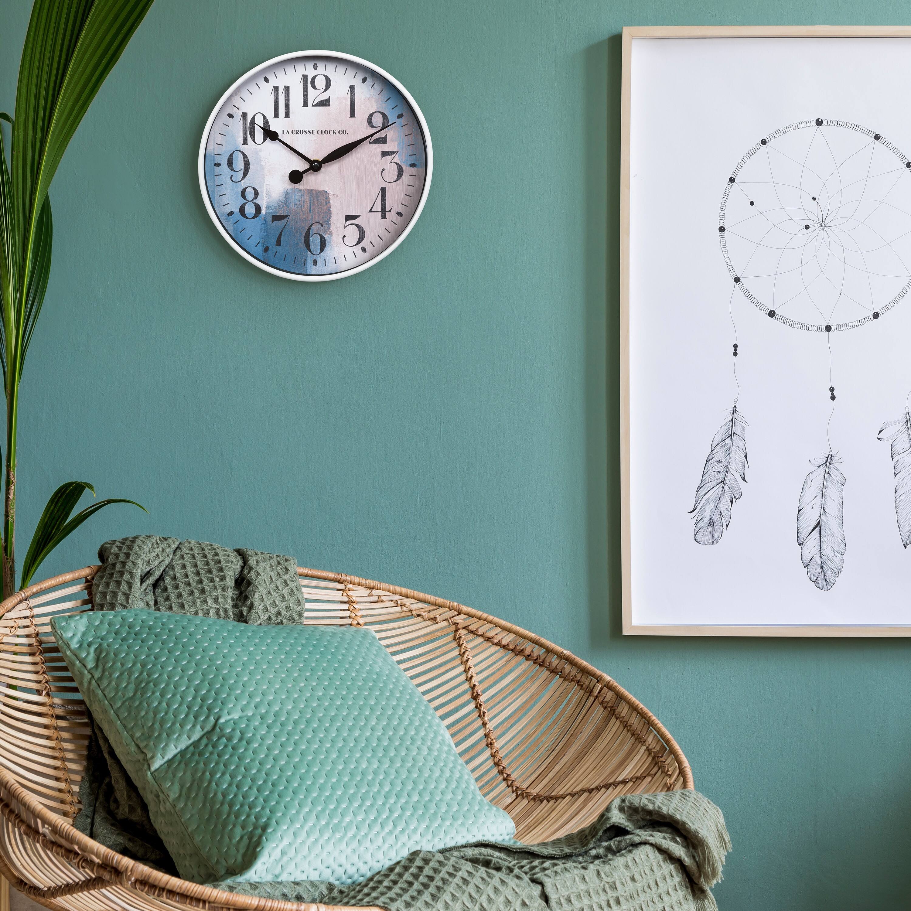 Alt View 2. La Crosse Clock Co. - 10.8 inch Brushstroke Analog Quartz Wall Clock - Multicolor.