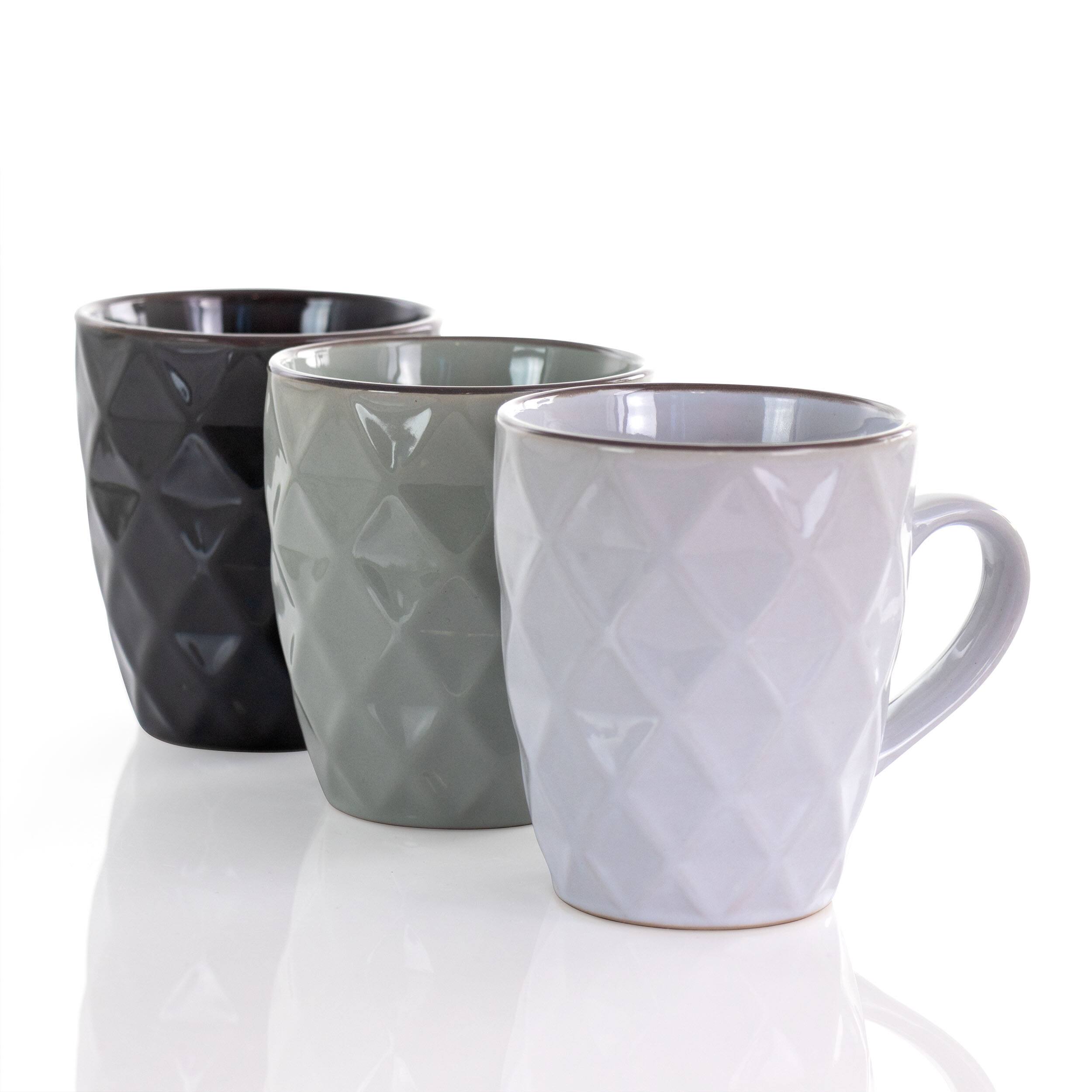 Alt View 2. Elama - Elama Diamond Waves 6-Piece 12 oz. Mug Set with Stand, Assorted Colors - Assorted.