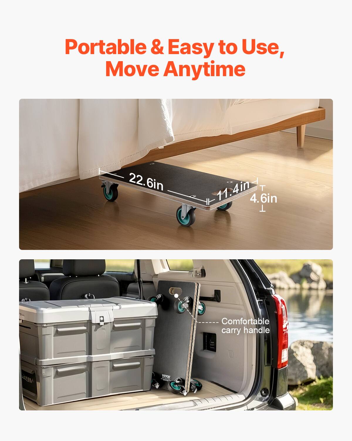 Portable & Easy to Use, Move Anytime

22.6in  
11.4in  
4.6in

Comfortable carry handle