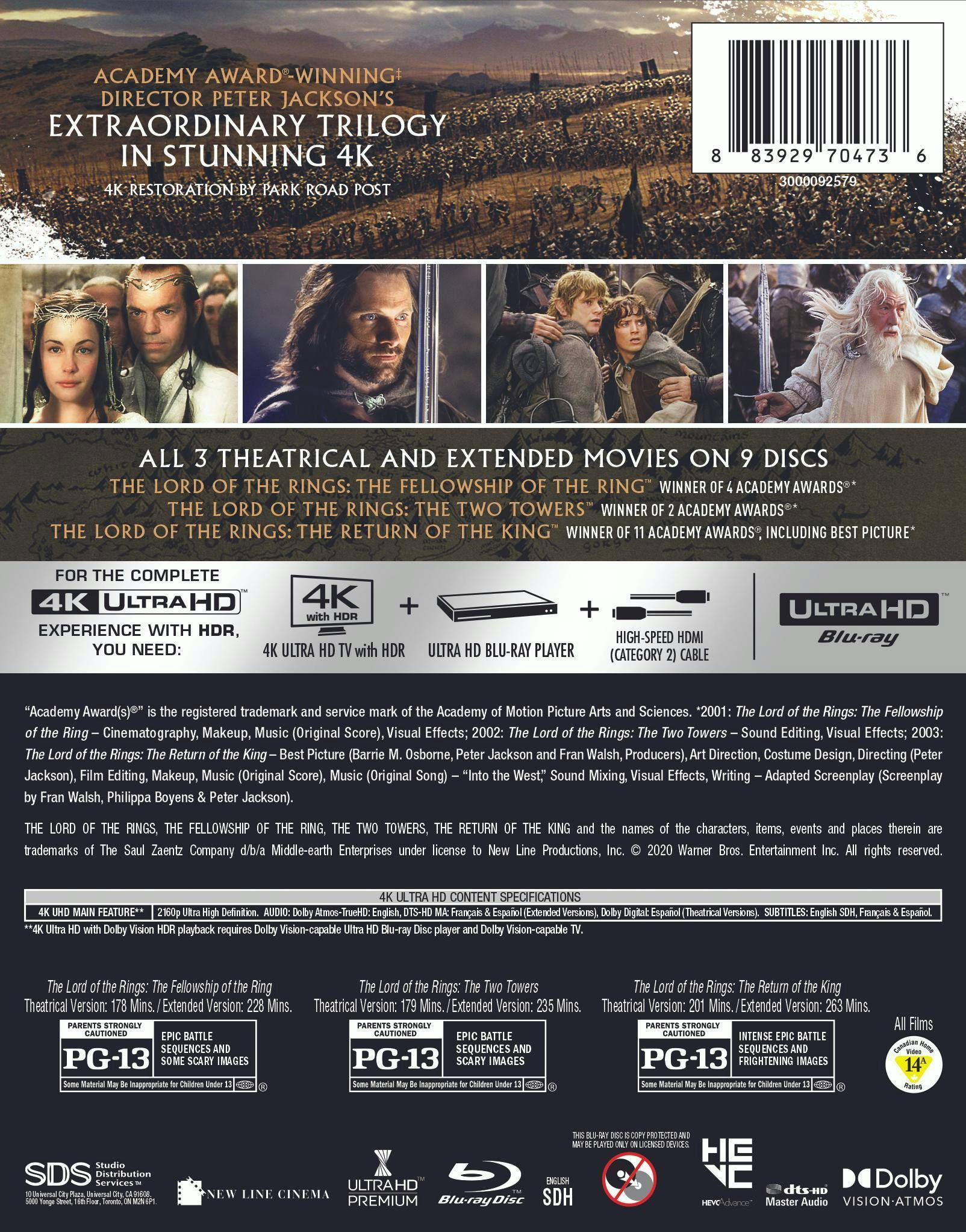 Back. The Lord of the Rings Trilogy: Extended Editions (4K Ultra HD) [UHD].