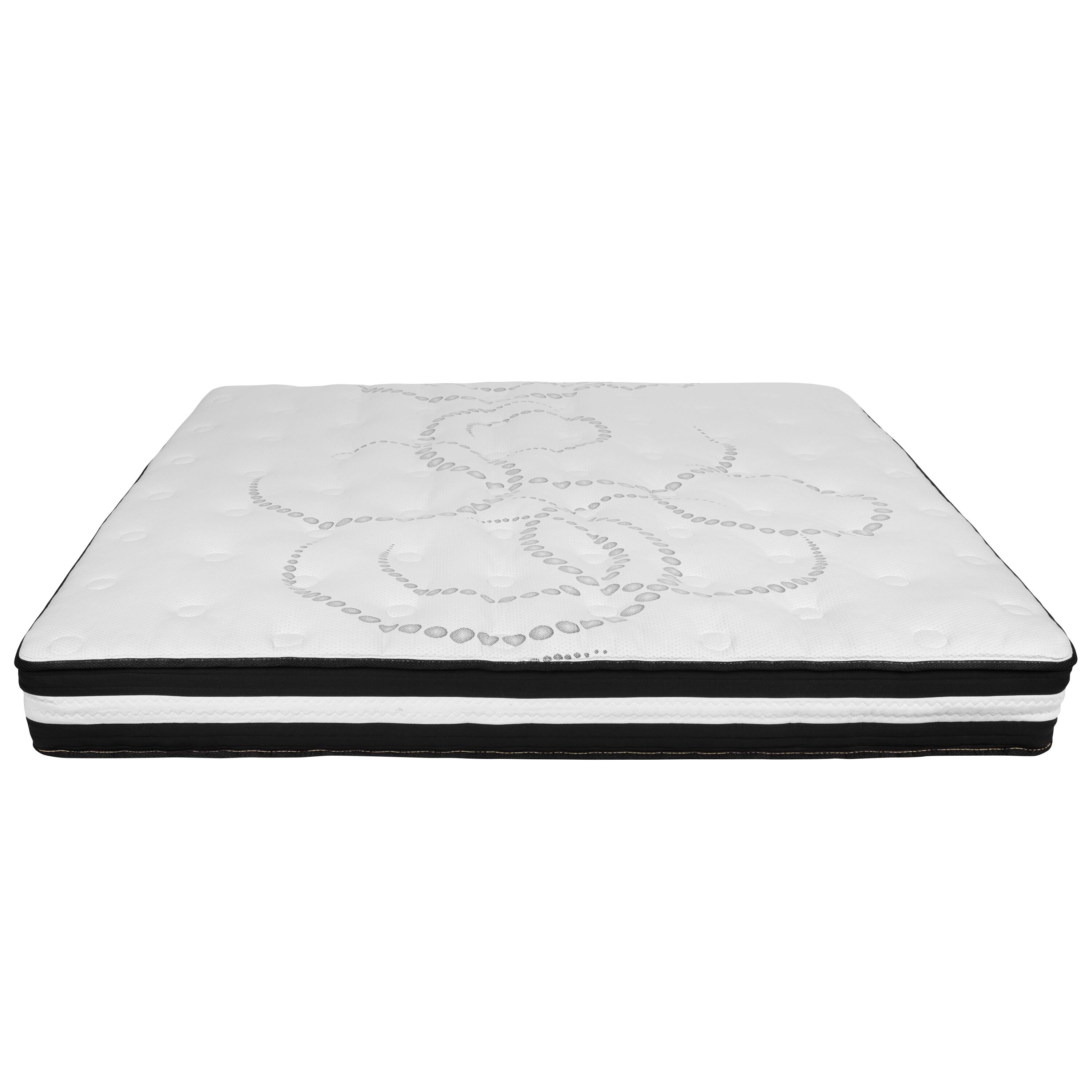 Alt View 8. Emma + Oliver - 10 Inch CertiPUR-US Certified Hybrid Pocket Spring Mattress, Mattress in a Box - Premium Mattress - White.