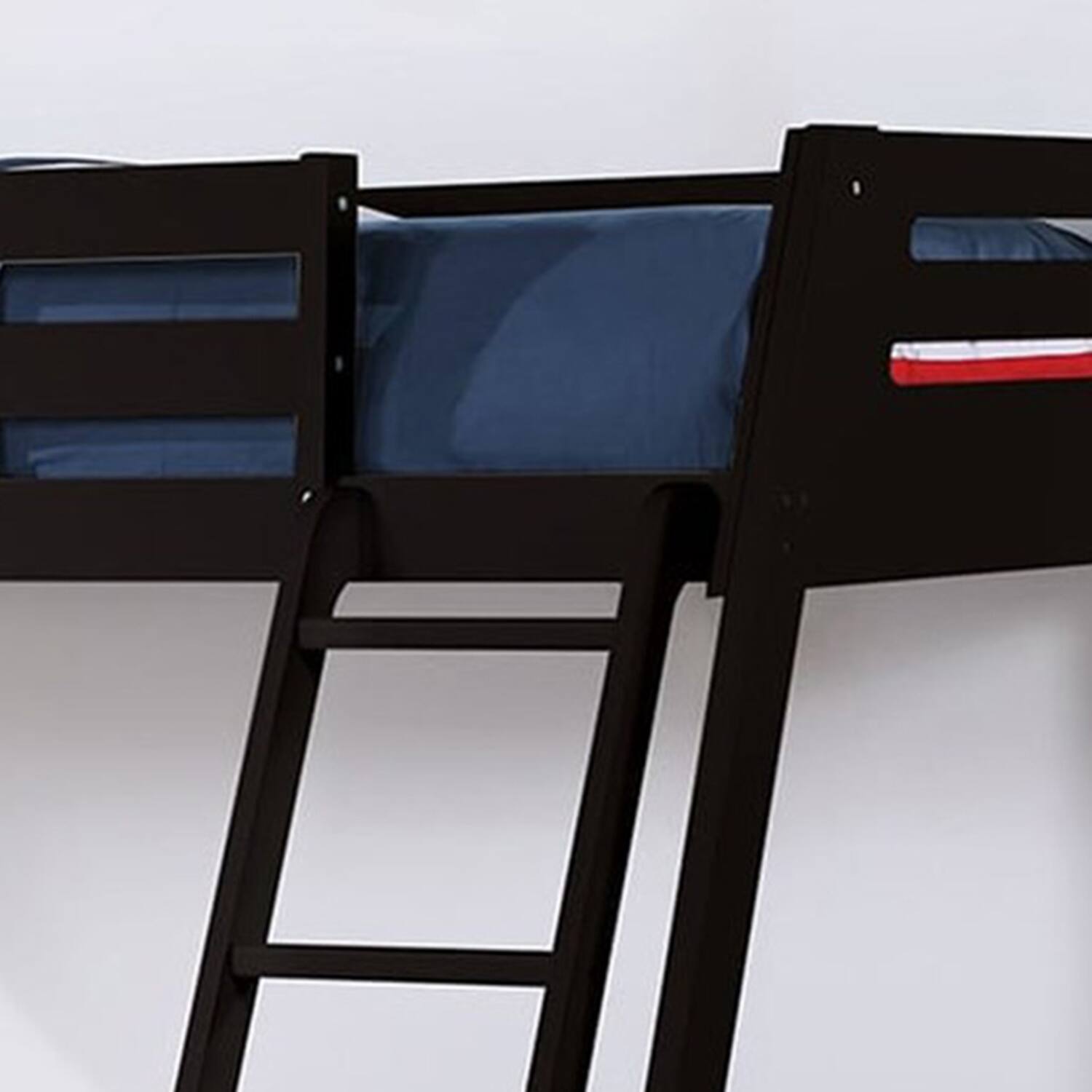 Alt View 1. Vaczon - Twin Over Full Bunk Bed with Storage Drawers, Solid Wood Kids Bed Frame with Ladder and Safety Rails - Black.