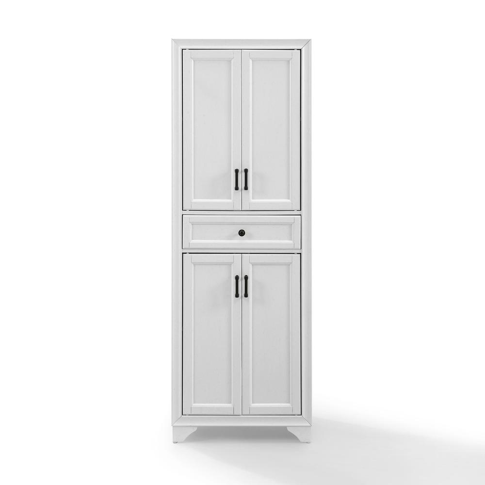 Alt View 2. Crosley Furniture - Tara Kitchen Storage Pantry - Distressed White.