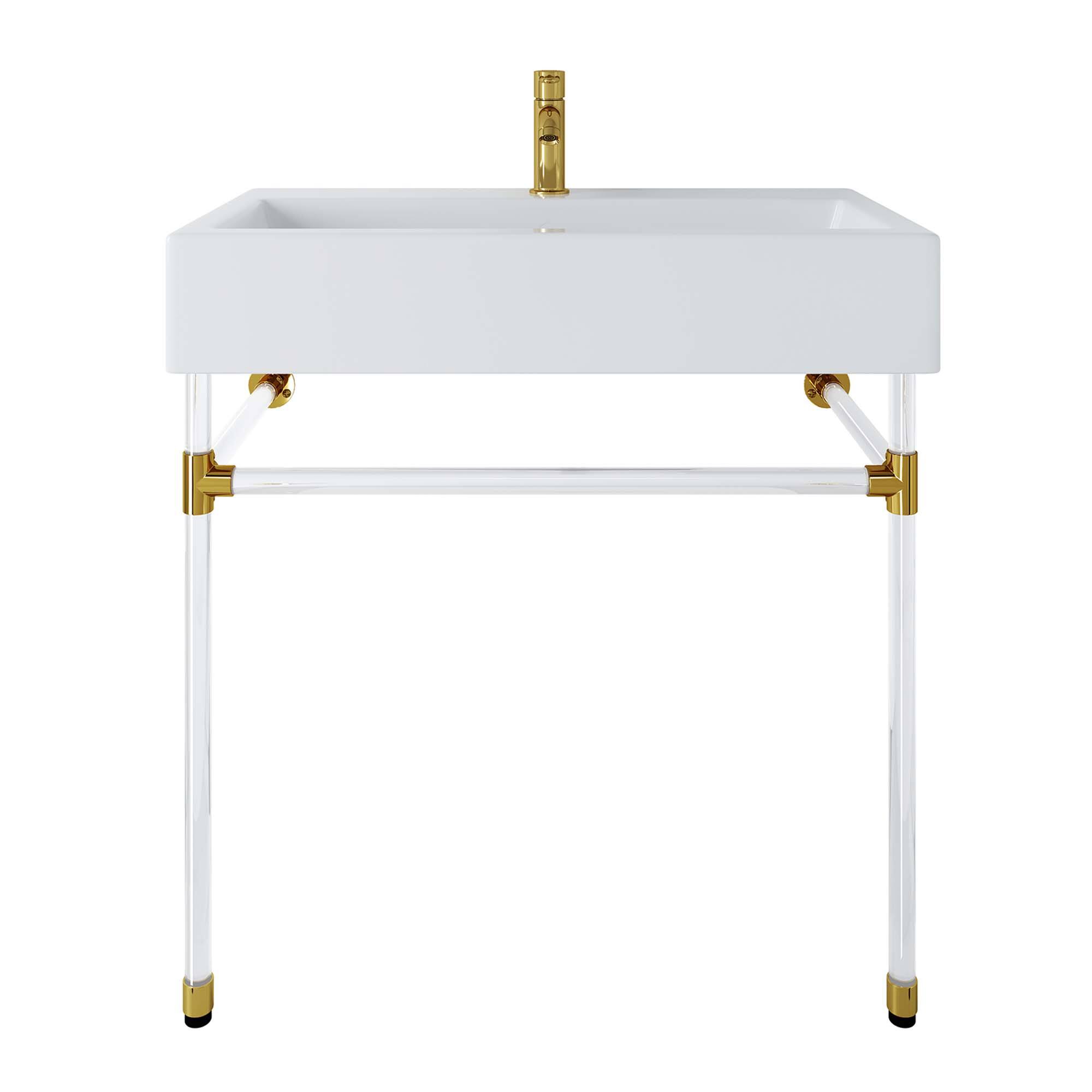 Alt View 2. Modway - Redeem Wall-Mount Bathroom Vanity Basin Included - Clear White.