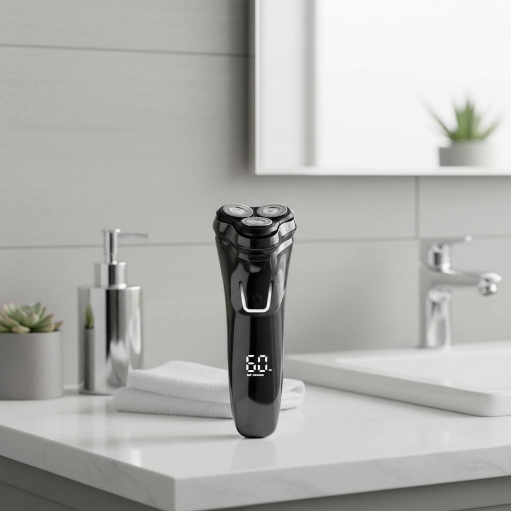Alt View 1. Dazzed Corner - Men's Electric Razor – Cordless Wet/Dry Shaving, USB Fast Charging - Black.