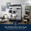 "Your Perfect Cup in One Touch" - 7 Preset Recipes - DeLonghi Magnifica CVO - Tap 4 - Simply tap to grind, tamp, brew and froth.