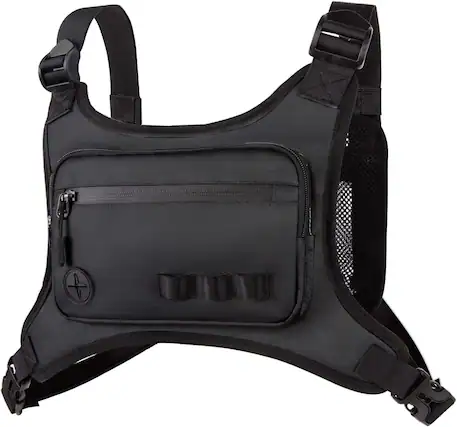 Front. Wikistore - WIKISTORE Running Chest Pack for Men Women Lightweight Water Resistant with Phone Holder Black - Black.