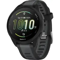 Garmin - Forerunner 165 Music GPS Smartwatch 43 mm Fiber-Reinforced Polymer - Black/Slate Gray - Front_Zoom