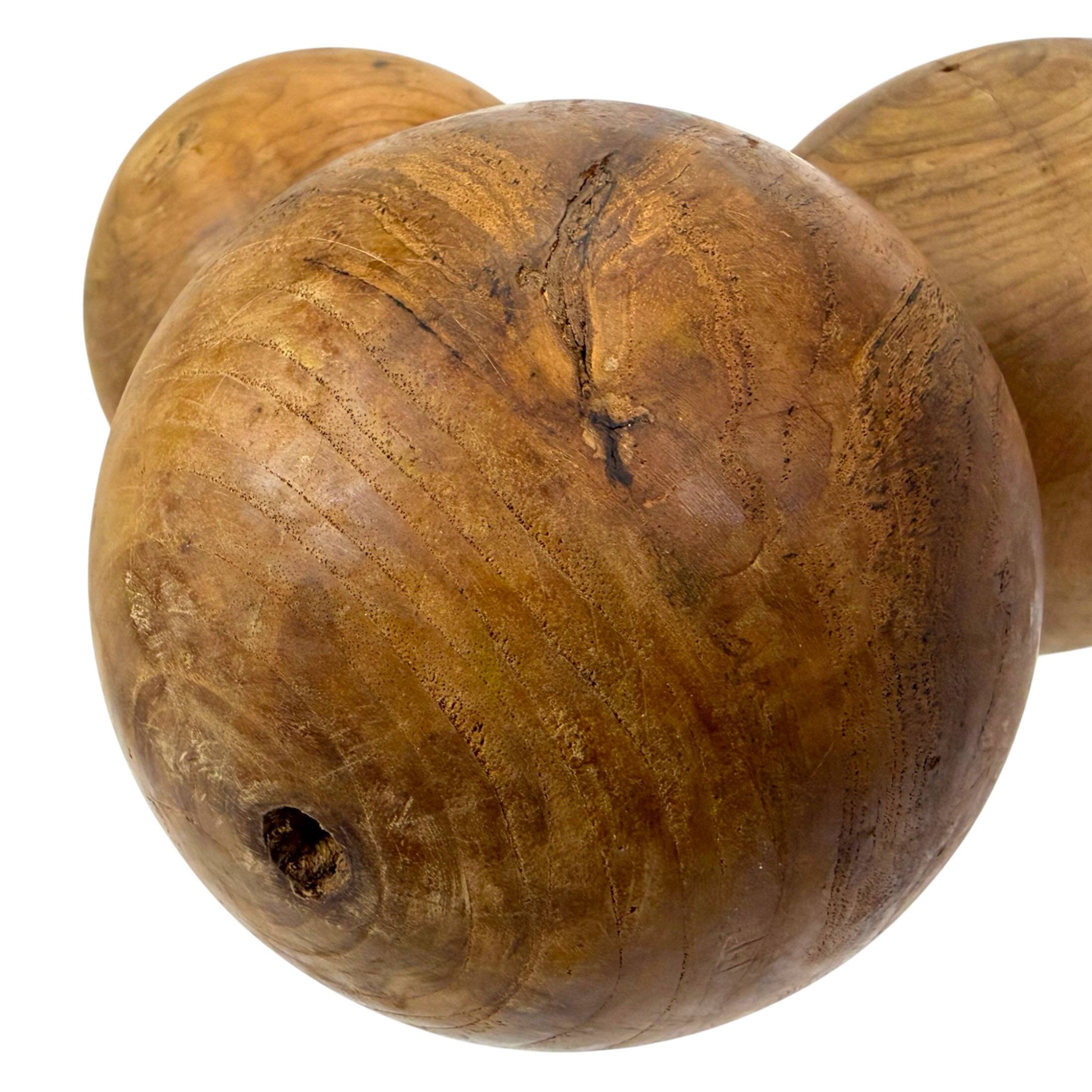 Alt View 4. Things2Die4 - Decorative Wood Orbs Set of 3 Brown Teak 5.5 in Rustic Minimalist Balls - Brown.
