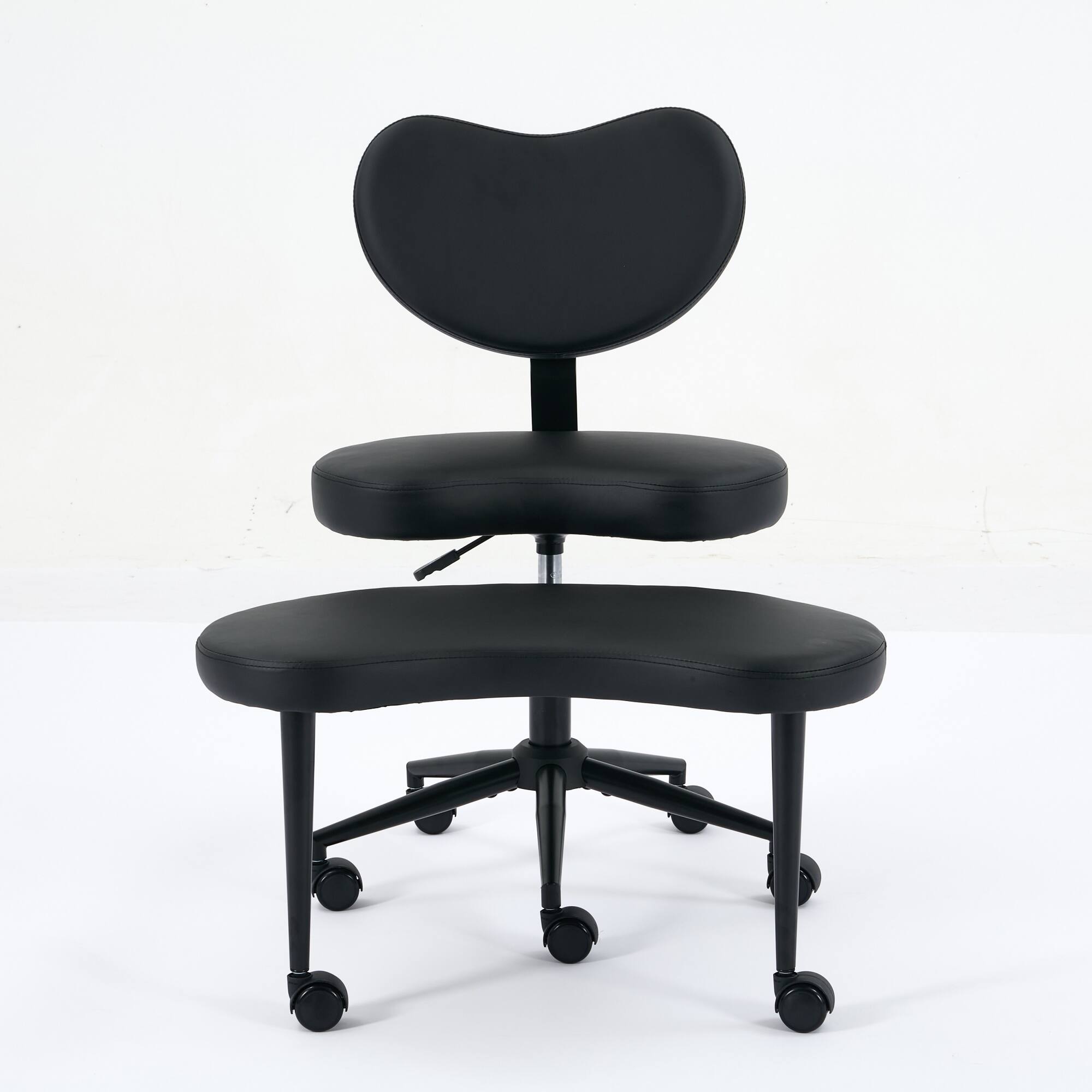 Angle. GOODSILO - Meditation Chair with Wheels & Lumbar Support | Cross Legged Desk Chair for Fidgety Sitters | Adjustable Stool - Black.
