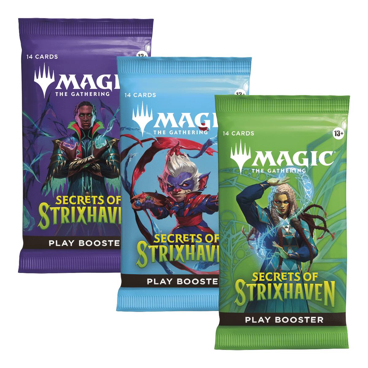 14 CARDS  
19.  
MAGIC THE GATHERING 14 CARDS  
13+  
MAGIC THE GATHERING  
SECRETS OF STRIXHAVEN PLAY BOOSTER