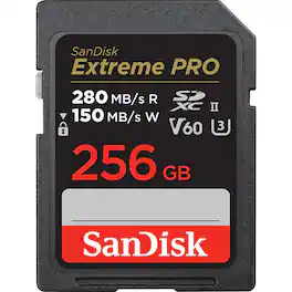 SanDisk - 256GB Extreme PRO SD UHS-II Memory Card V60 SDSDXEP-256G-GN4IN