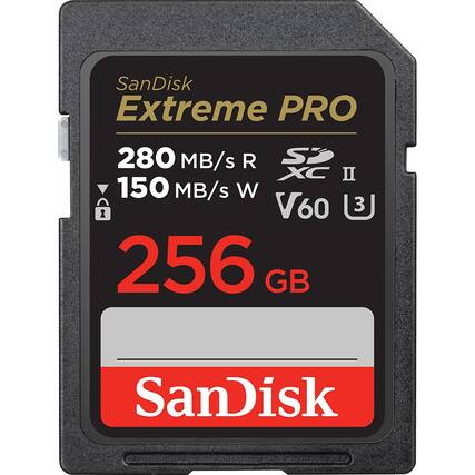 SanDisk Extreme PRO 280 MB/s R 150 MB/s W V60 U3 256 GB