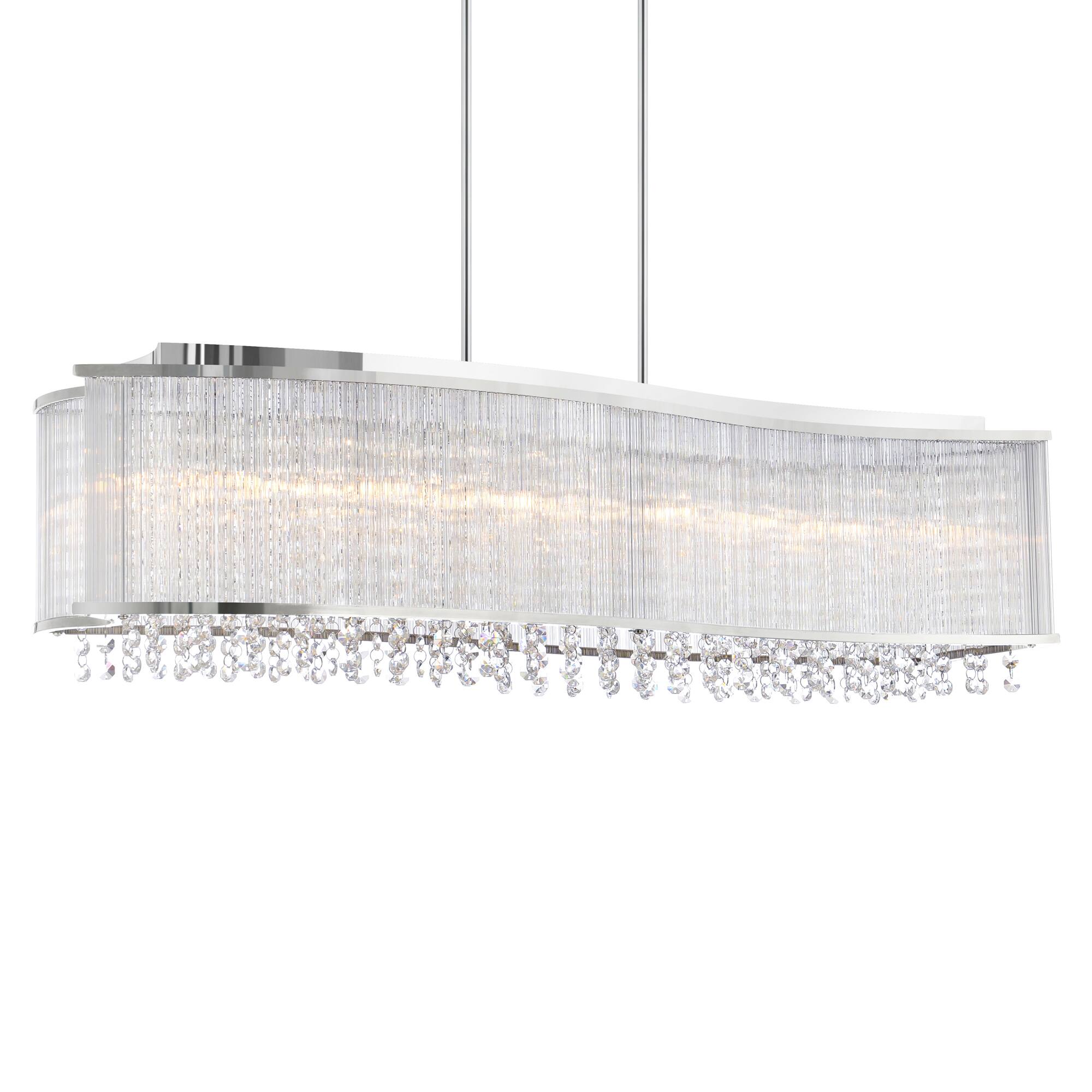 Angle. CWI Lighting - Elsa 6 Light Drum Shade Chandelier With Chrome Finish - Chrome.
