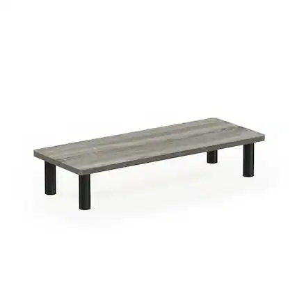 Front. Furinno - Turn-N-Tube Monitor Riser Stand - French Oak/Black.