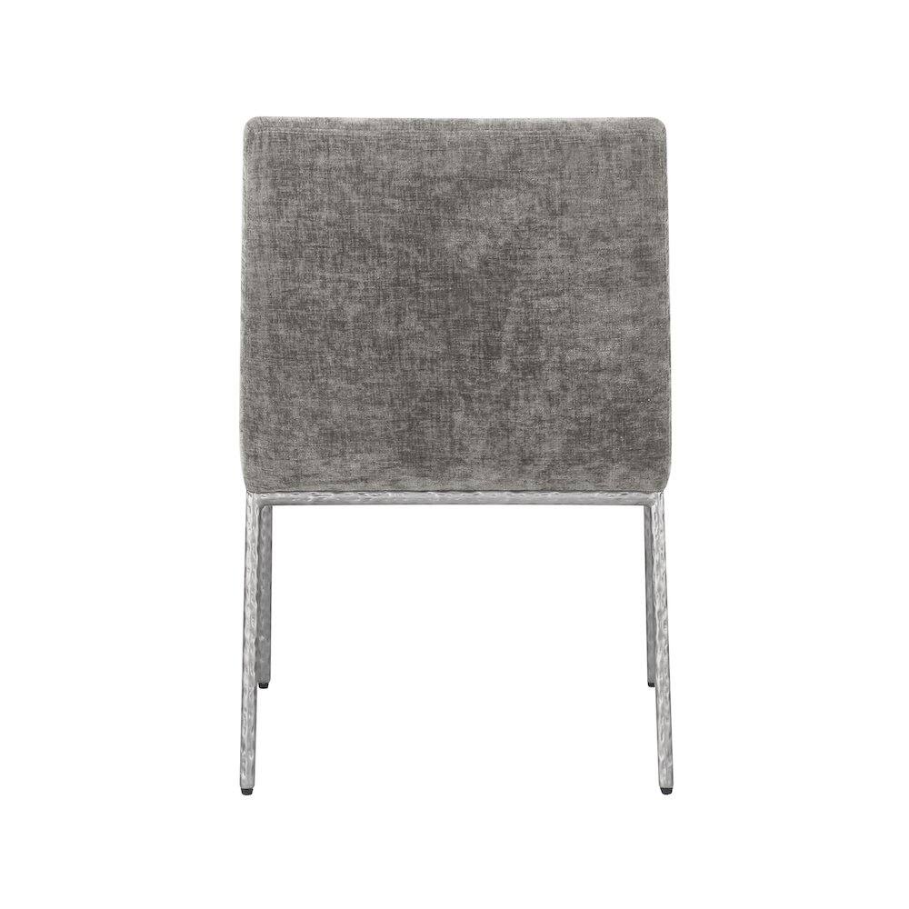 Alt View 4. Meridian Furniture - Reeves Grey Chenille Fabric Dining Chair, Set of 2 - Grey.