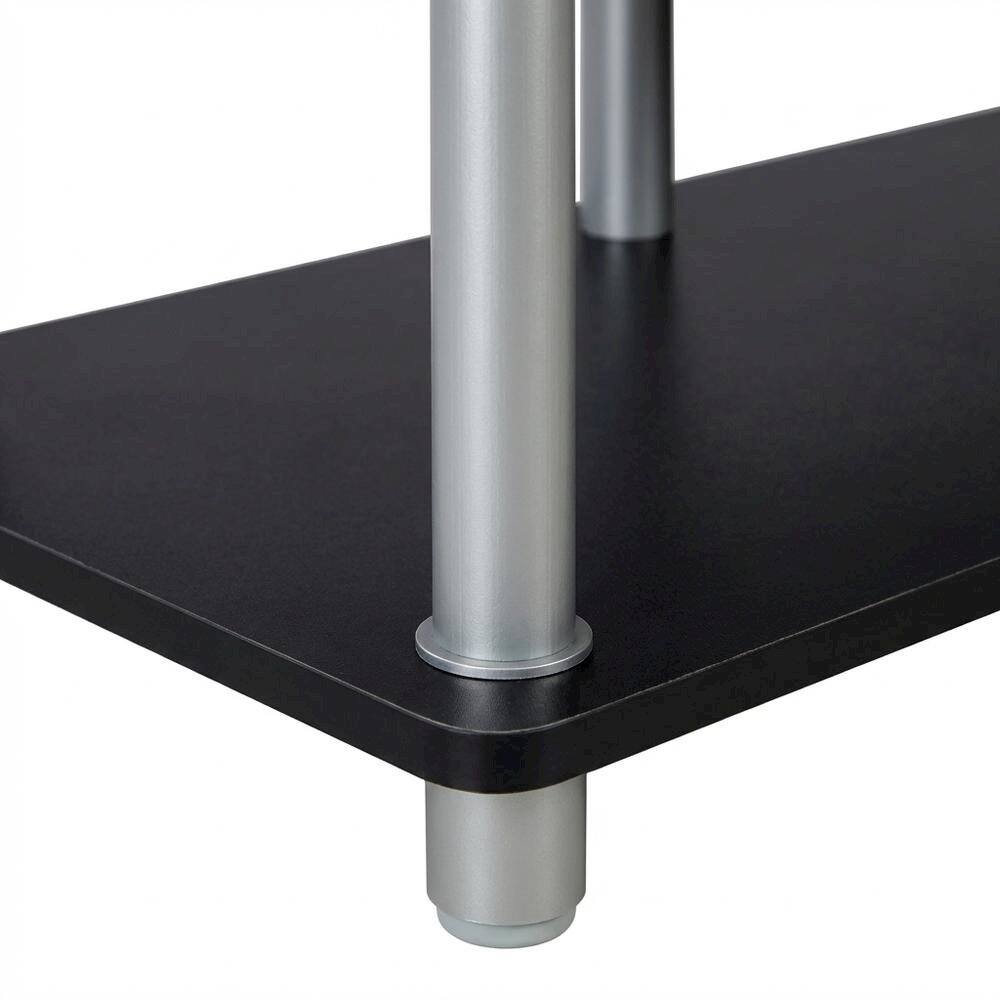 Alt View 2. FurniFact - Black/Grey no tools entertainment center with modern design - Black/Grey.
