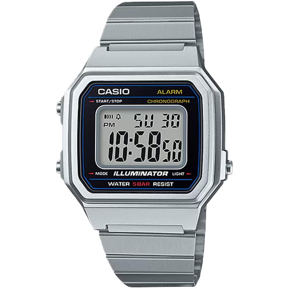 Casio - Men's Vintage Digital Stainless Steel Watch - B650WD-1A - Silver