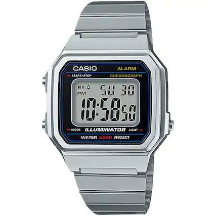 CASIO ALARM START/STOP CHRONOGRAPH
ILLUMINATOR LIGHT
WATER 5BAR RESIST