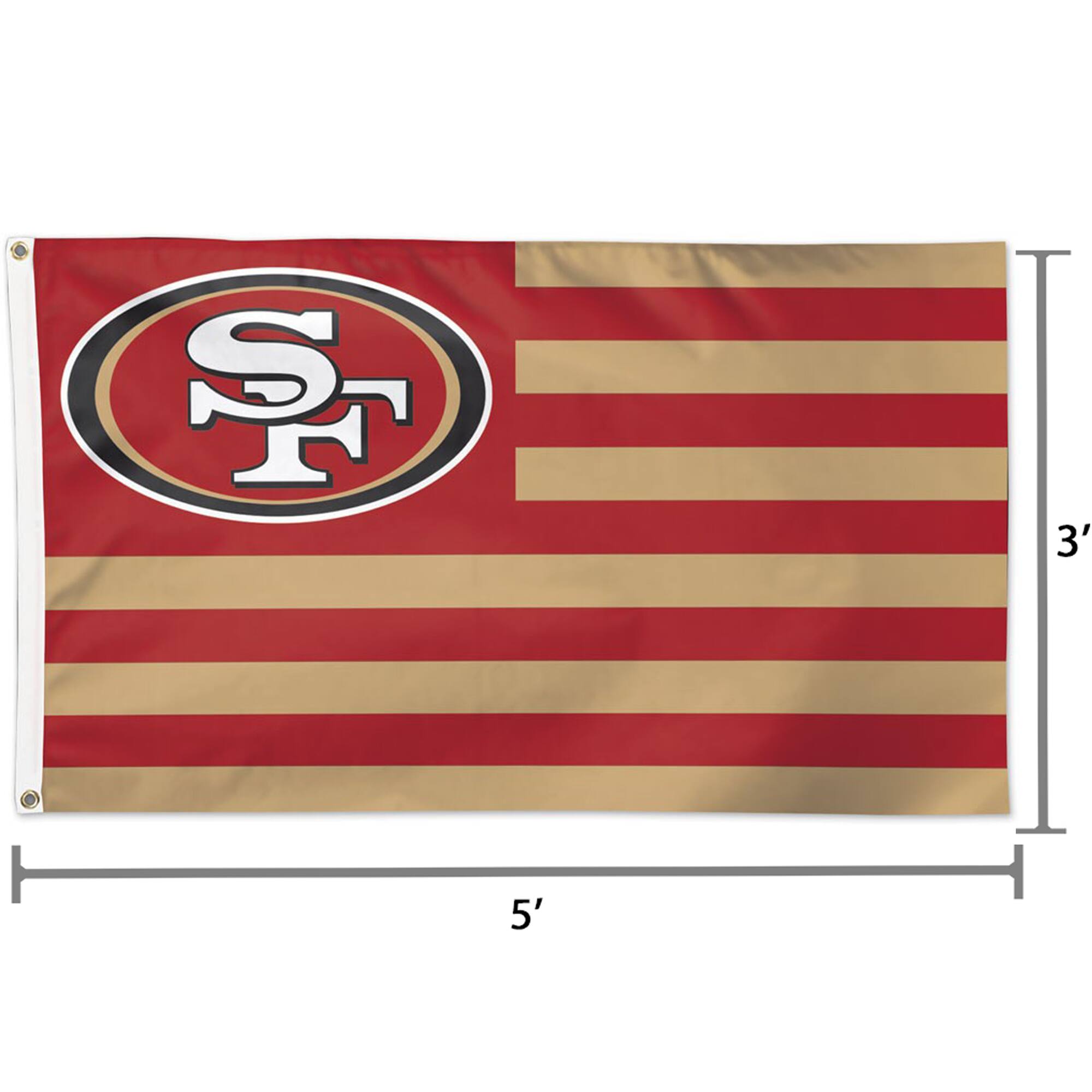 Alt View 1. WinCraft - San Francisco 49ers 3' x 5' Americana Stars & Stripes Deluxe Flag - Multicolor.