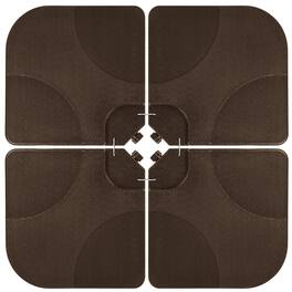 Best Choice Products - 4-Piece Cantilever Offset Patio Umbrella Stand Square Base Plate Set w/ Easy-Fill Spouts - Brown