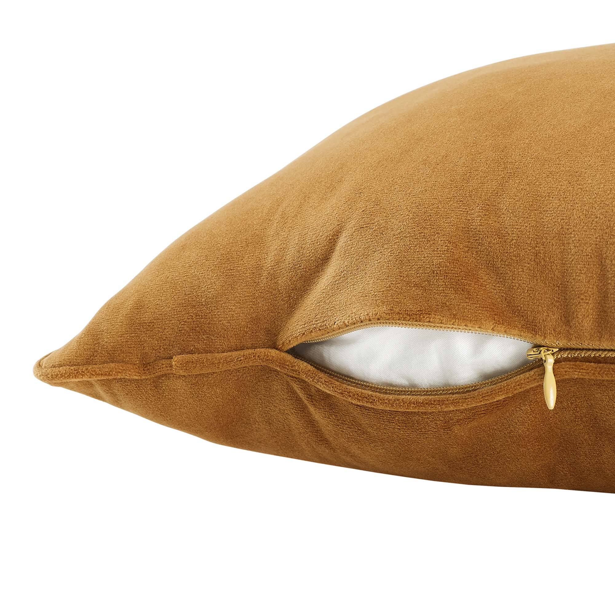 Back. Modway - Enhance Performance Velvet Throw Pillow - Cognac.