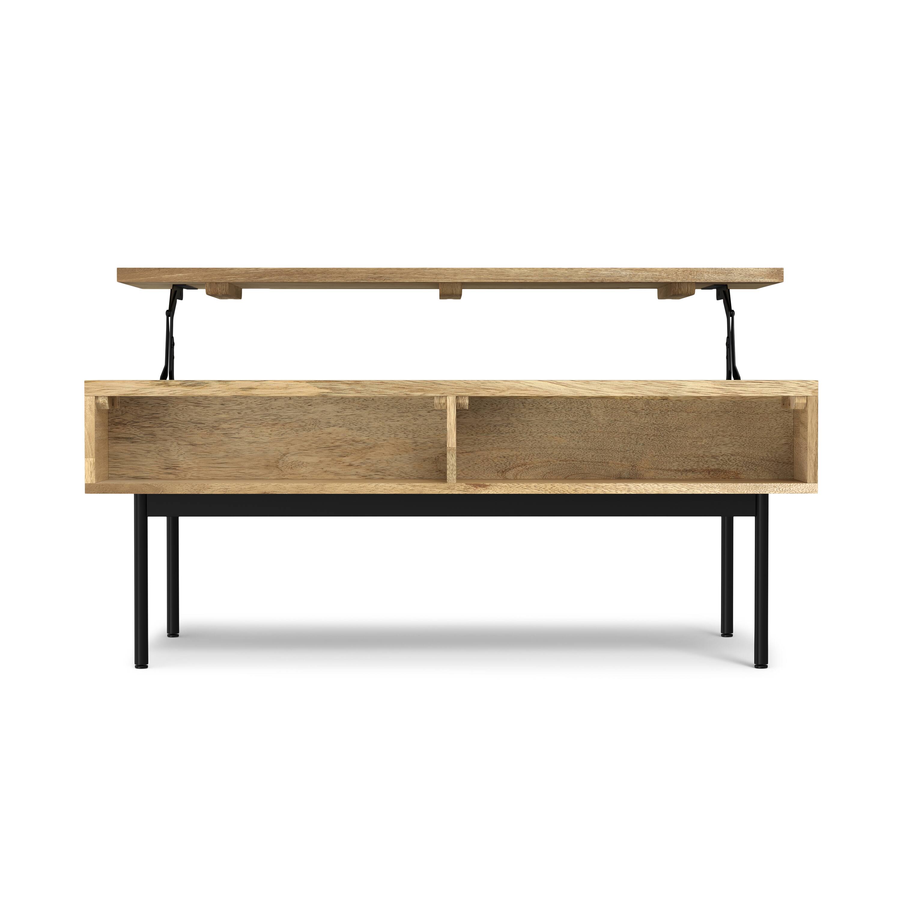 Alt View 6. Simpli Home - Reeves SOLID MANGO WOOD 46 inch Wide Rectangle  Lift Top Coffee Table in Natural - Natural.