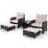 Alt View 9. Costway - 5 PCS Patio Conversation Set with 2 Chairs 2 Ottomans & 1 Coffee Table for Backyard - Beige + Mix Brown.