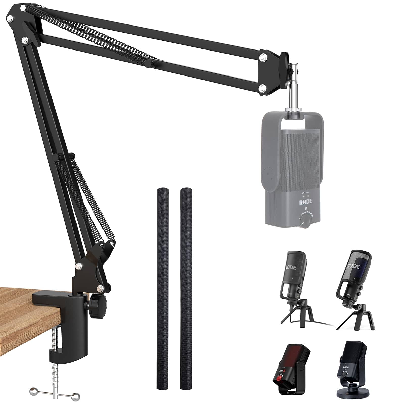 Fabibe - Rode Nt-usb Mic Boom Arm - For Nt-usb/nt-usb+/nt-usb Mini And Microphone Adjustable Scissor Stand With 3/8" To