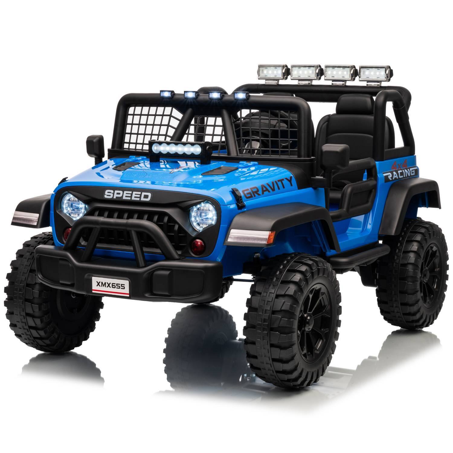 GARVEE- All Terrain Electric Vehicle 24V 2 Seater Kids Electric Truck for Boys Girls Gift- Blue