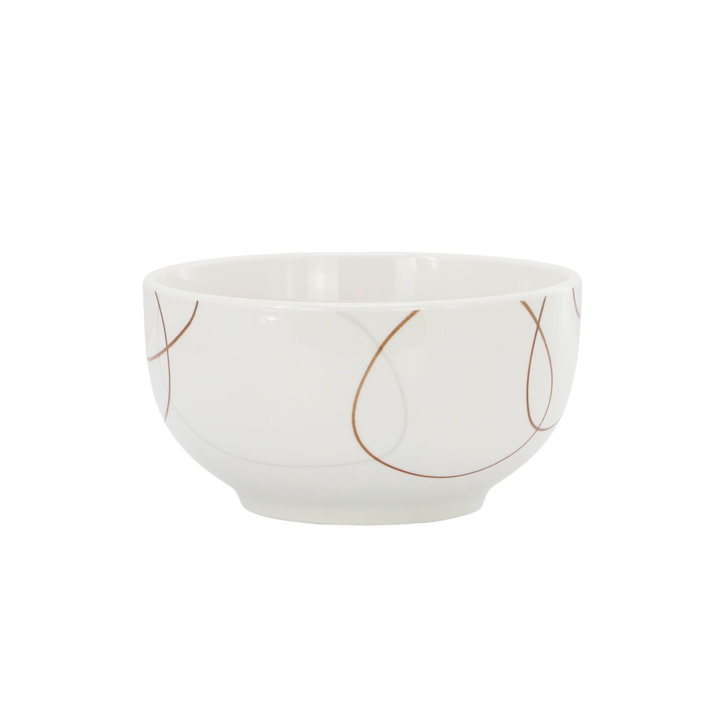 Alt View 1. Elama - Elama Sydney 16 Piece Porcelain Double Bowl Dinnerware Set, Service for 4 - White and Brown.
