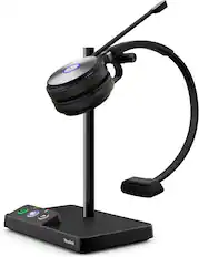 Front. Yealink - Yealink WH62 Mono UC Wireless Noise Canceling Headset Connects and Works with USB - Black.