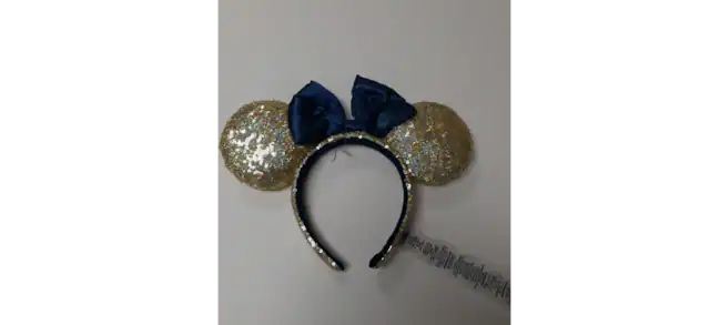 Front. Disney - Disney Minnie Mouse Gold Sequin Headband..