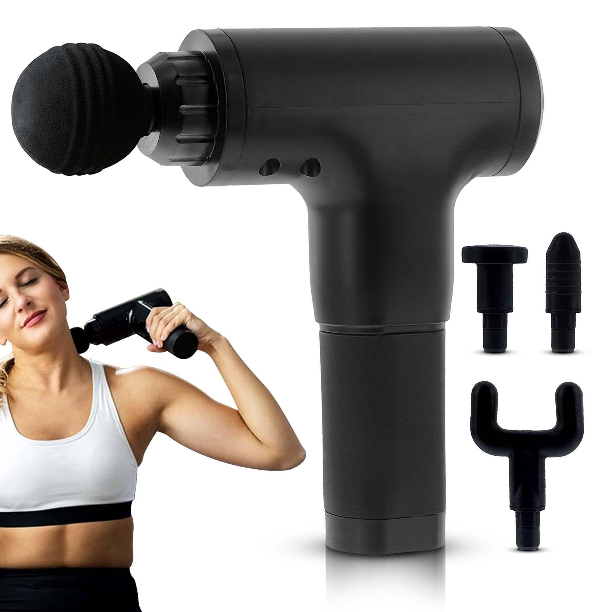 Front. Live At Space - Deep Tissue Massage Gun 6-Speed Quiet Brushless Portable Percussion Device with 4 Heads - 642146668258.