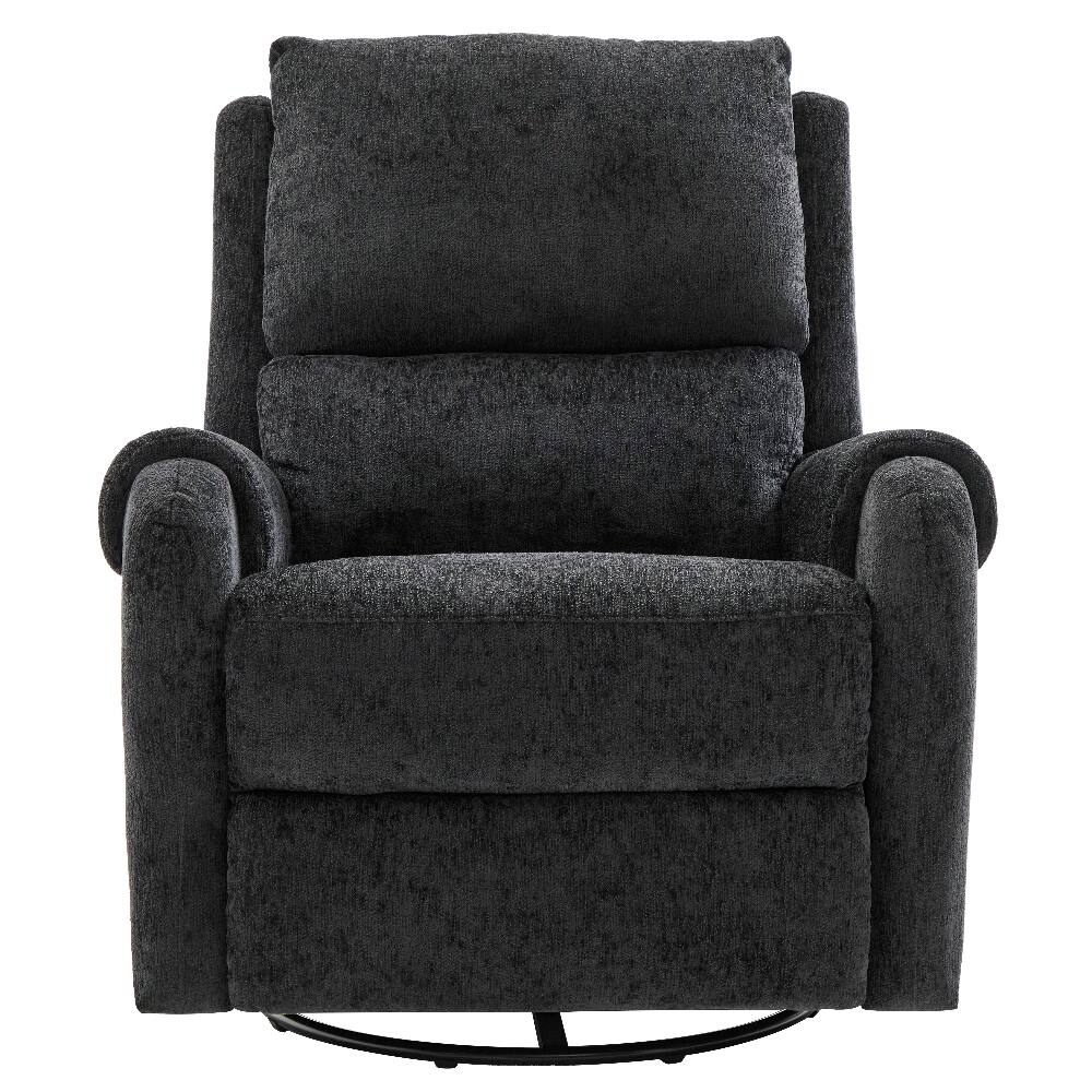 Alt View 8. Ropilly - Ropilly Black Massage Recliner Chair, Swivel Rocker Nursery Recliner with Side Pocket, Chenille Manual Recliner Sofa - Black.