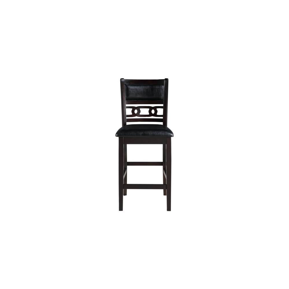 Left. New Classic Furniture - Furniture Gia Solid Wood Counter Chairs in Ebony Black (Set of 2) - Black.