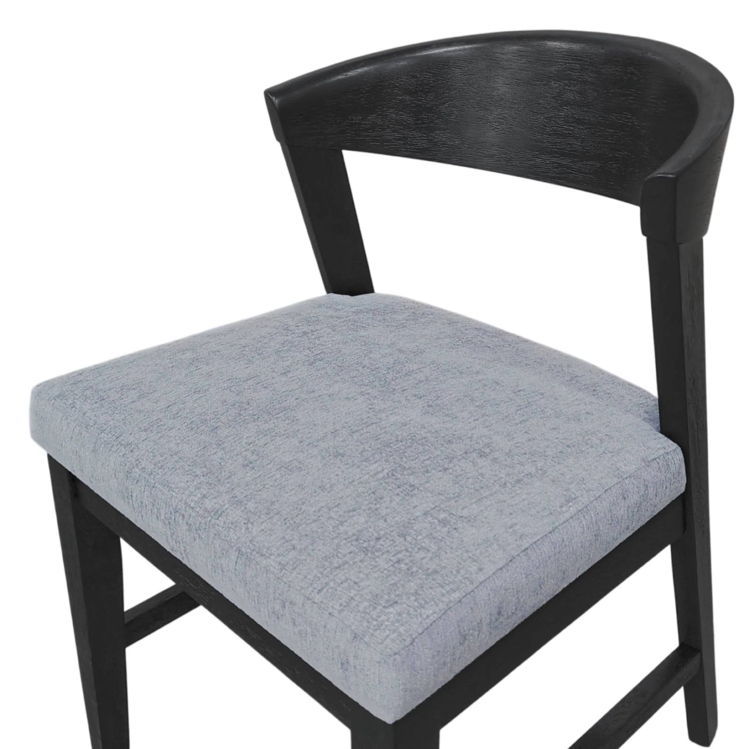 Alt View 2. Manhattan Lane - Vecy Side Chair Set of 2,  Fabric Seat, Curved Back, Vintage - Vintage Black, Gray.