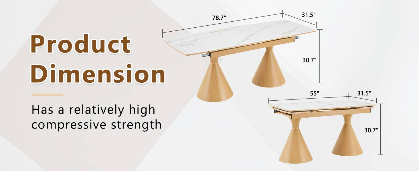 78.7"  
31.5"  
Product Dimension  
Has a relatively high compressive strength  
30.7" 55"  
31.5" 30.7"