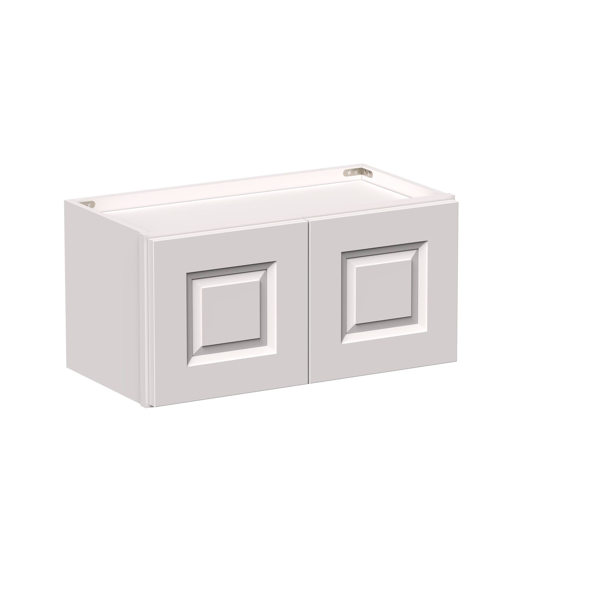 Angle. Boyel Living - 24-in W x 12-in H x 12-in D Shaker RTA Kitchen Wall Cabinet with Soft-Close Doors - Glacier White.