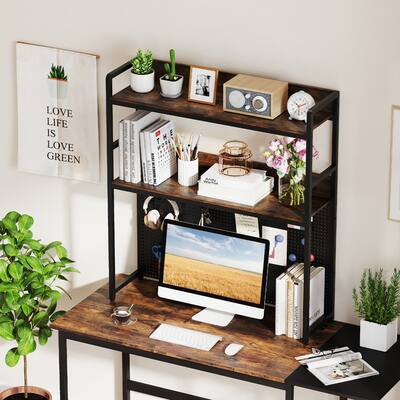 Boltmol 2-Tier Desk Shelf met opslagrek, Zwart 95CM, Desktop Organizer Boltmol 2-Tier Desk Shelf met opslagrek, Zwart 95CM, Desktop Organizer